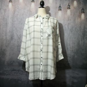 polly&esther Black & White Striped Shirt